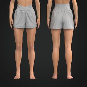 Ladies Cross Over Waistband 3.00 Inch Inseam Active Shorts Tech Pack