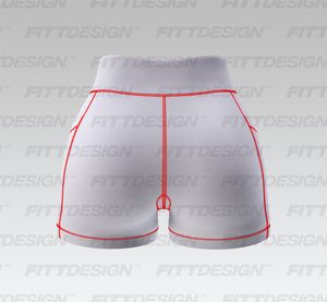 Ladies Cross Over Waistband Patch Pocket 3.00 Inch Inseam Biker Shorts Smart Mockup