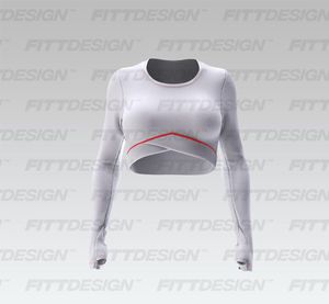Ladies Cross Over Waistband Runner Sleeve Crop Top Smart Mockup
