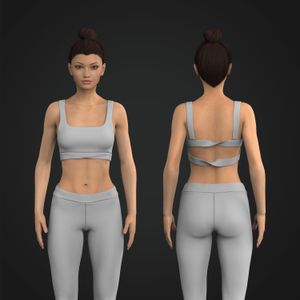 Ladies Cross Over Waistband Twisted Open Back Sports Bra Tech Pack