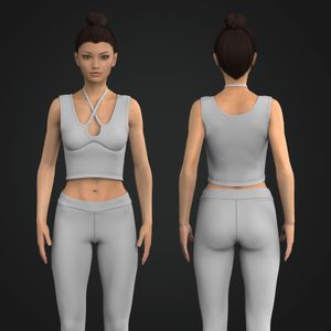 Ladies Crossed Neckline Sports Tank Top Tech Pack