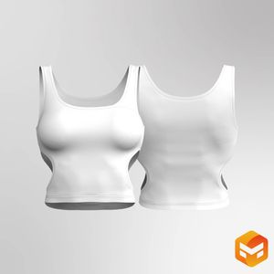 Ladies Cut Out Crop Tank - 3D Garment
