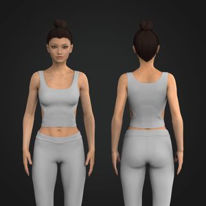 Ladies Cut Out Crop Tank Top
