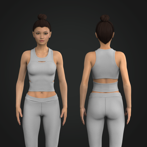 Ladies Cut Out Fitted Crop Tank Top Tech Pack