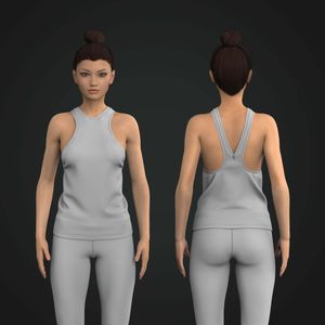 Ladies Deep V-Shaped Back Neckline Relaxed Tank Top Tech Pack