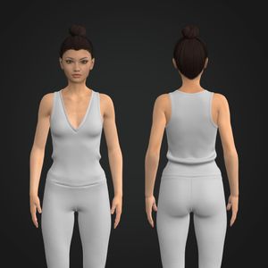 Ladies Deep V-Shaped Neckline Fitted Tank Top Tech Pack