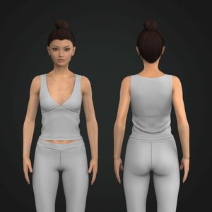 Ladies Deep V-Shaped Neckline Fitted Waist Length Tank Top Tech Pack