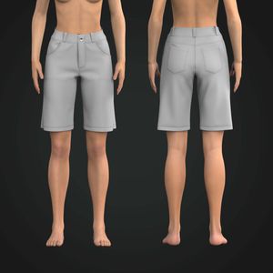 Ladies Denim 12.50 Inch Inseam Relaxed Shorts Tech Pack