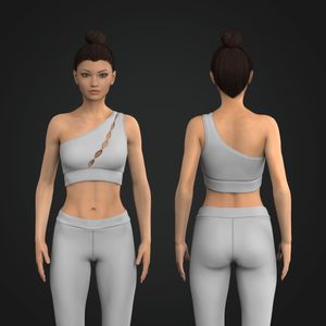 Ladies Diagonal Cut Out One Shoulder Sports Bra Tech Pack