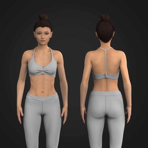 Ladies Diamond Halter Neckline Front Ruching Sports Bra Tech Pack