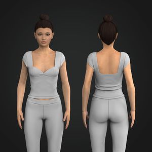 Ladies Diamond Neckline Contouring Cap Sleeve Tee Tech Pack