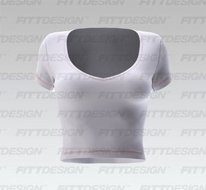 Ladies Diamond Neckline Fitted Crop Tee Smart Mockup