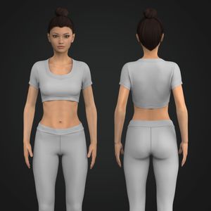Ladies Diamond Neckline Fitted Crop Top Tech Pack