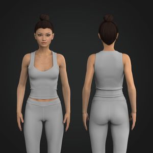 Ladies Diamond Neckline Fitted Tank Top Tech Pack