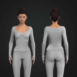 Ladies Diamond Neckline Front Ruching Runner Sleeve Tee Tech Pack