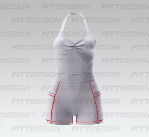 Ladies Diamond Neckline Open Back 4.00 Inch Inseam Jumpsuit Smart Mockup