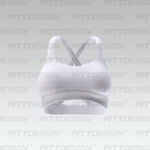 Ladies Diamond Neckline Overlapping Back Cut Out Sports Bra Smart Mockup