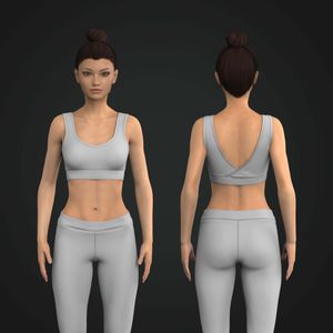 Ladies Diamond Neckline Overlapping Back Sports Bra Tech Pack