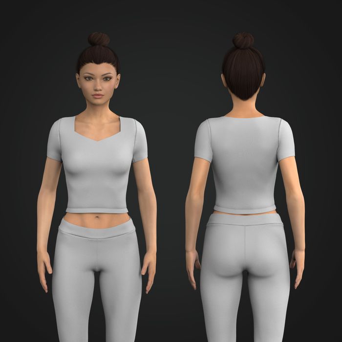 Ladies Diamond Shape Set In Sleeve Waist Length Tee Tech Pack