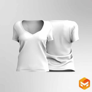 Ladies Diamond Shaped Set In Sleeve Tee - 3D Garment
