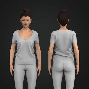 Ladies Diamond Shaped Set In Sleeve Tee