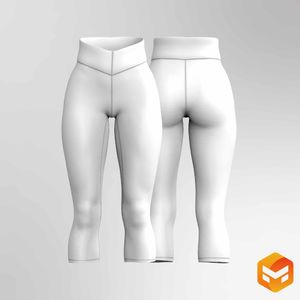 Ladies Double Front V-Shaped Waistband 23.00 Inch Inseam Leggings - 3D Garment