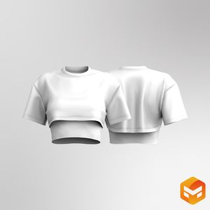 Ladies Double Layer Cropped Top 3D Garment