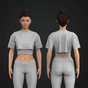 Ladies Double Layer Cropped Top Tech Pack