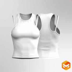 Ladies Double Strap Racer Back Style Tank Top - 3D Garment