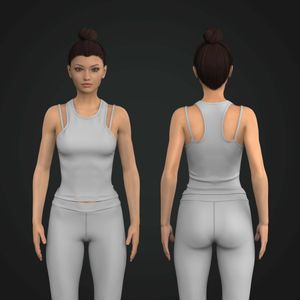 Ladies Double Strap Racer Back Style Tank Top Tech Pack