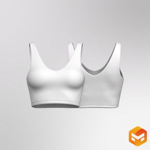 Ladies Double V-Shaped Neckline Crop Tank Top 3D Garment