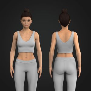 Ladies Double V-Shaped Neckline Crop Tank Top Tech Pack