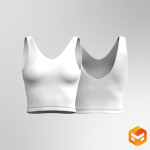 Ladies Double V-Shaped Neckline Crop Top 3D Garment