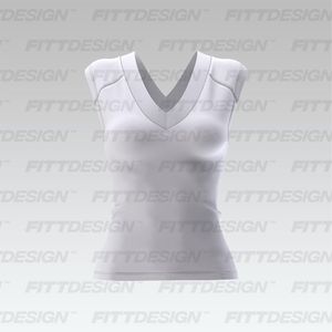 Ladies Double V-Shaped Neckline Fitted Tee Smart Mockup