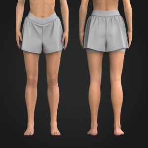 Ladies Double V-Shaped Waistband Layered Shorts Tech Pack
