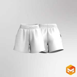 Ladies Doubled Layered Waistband Style Performance Shorts 3D Garment