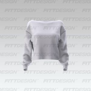 Ladies Drop Shoulder Boat Neckline Twisted Back Sweater Smart Mockup