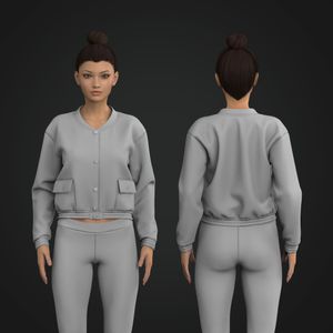 Ladies Drop Shoulder Cargo Pockets Bomber Jacket Tech Pack