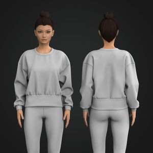 Ladies Drop Shoulder Elongated Waistband Oversized Sweater Tech Pack