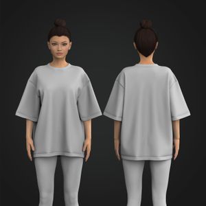 Ladies Drop Shoulder Half Sleeve Oversized Tee Tech Pack