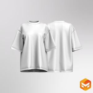 Ladies Drop Shoulder Half Sleeves Oversized Tee 3D Garment