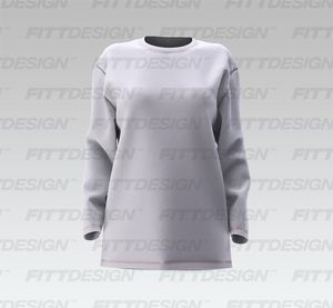 Ladies Drop Shoulder Long Sleeve Oversized Tee Smart Mockup