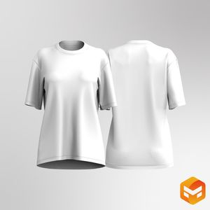 Ladies Drop Shoulder Relaxed Jersey Tee 3D Garment
