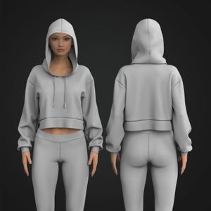 Ladies Drop Shoulder Split Hem Relaxed Ribbed Hoodie Tech Pack