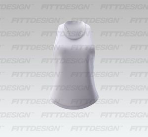 Ladies Dropped Armhole Racer Back Scallop Bottom Tank Top Smart Mockup