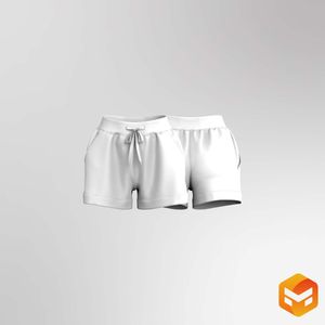 Ladies Dual Panel Ribbed Shorts 3D Garment