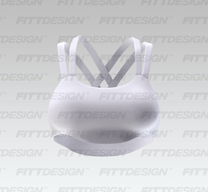 Ladies Dual Strap Squared Off Neckline Criss Cross Back Crop Bra Smart Mockup