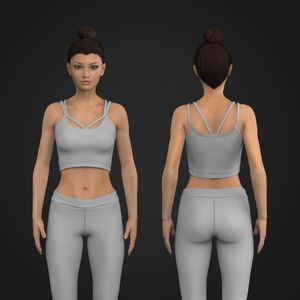 Ladies Dual Straps Cropped Bra Tech Pack