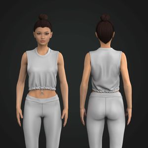 Ladies Elasticated Adjustable Waist Crop Tank Top Tech Pack