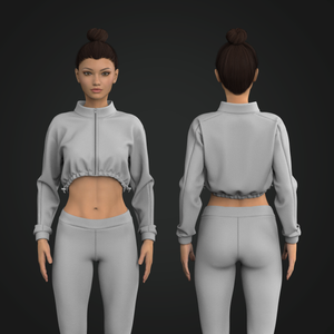 Ladies Elasticated Bottom Drop Shoulder Zip Up Jacket Tech Pack